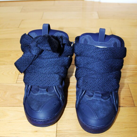 BNWT SS25 LANVIN LEATHER CURB SNEAKERS NAVY BLUE 40 & 41 - Picture 3 of 16